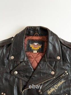 Harley-Davidson Sheep Leather Vest Jacket Men Size M Dark Brown Biker used