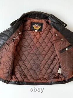 Harley-Davidson Sheep Leather Vest Jacket Men Size M Dark Brown Biker used