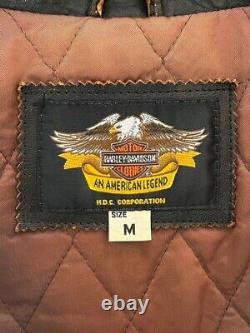 Harley-Davidson Sheep Leather Vest Jacket Men Size M Dark Brown Biker used