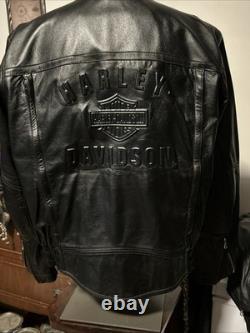 Harley Davidson Shifter Embossed Leather Motorcycle Jacket 98136-03 Vm Men Large