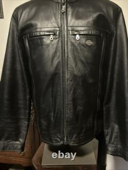 Harley Davidson Shifter Embossed Leather Motorcycle Jacket 98136-03 Vm Men Large