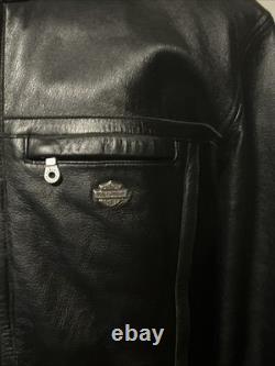 Harley Davidson Shifter Embossed Leather Motorcycle Jacket 98136-03 Vm Men Large