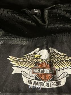 Harley Davidson Shifter Embossed Leather Motorcycle Jacket 98136-03 Vm Men Large