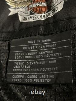 Harley Davidson Shifter Embossed Leather Motorcycle Jacket 98136-03 Vm Men Large