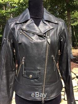 Harley Davidson Star Studded Black Leather Jacket Women's 1W
