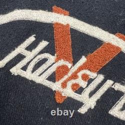 Harley-Davidson Varsity Jacket Mens XL Black Leather Wool Taz Looney Tunes