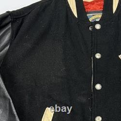 Harley-Davidson Varsity Jacket Mens XL Black Leather Wool Taz Looney Tunes