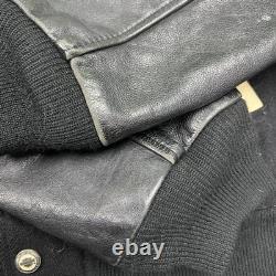 Harley-Davidson Varsity Jacket Mens XL Black Leather Wool Taz Looney Tunes