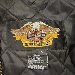 Harley Davidson Vintage Black Leather Motorcycle Jacket Men's Medium USA Made