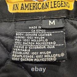 Harley Davidson Vintage Black Leather Motorcycle Jacket Men's Medium USA Made