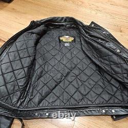 Harley Davidson Vintage Black Leather Motorcycle Jacket Men's Medium USA Made