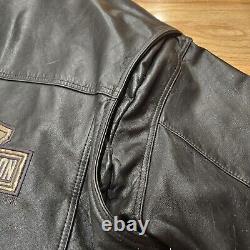 Harley Davidson Vintage Black Leather Motorcycle Jacket Men's Medium USA Made