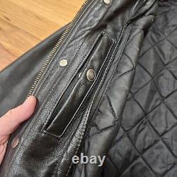 Harley Davidson Vintage Black Leather Motorcycle Jacket Men's Medium USA Made