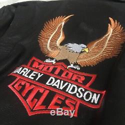 Harley Davidson Vintage Leather Jacket Eagle Patch 80s Large L Nice