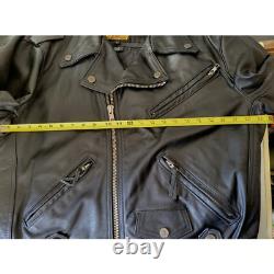 Harley Davidson Vintage Men's Large Black Leather Jacket Biker Made in USA