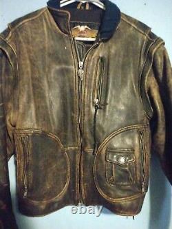 Harley Davidson Vintage Panhead Distressed Leather Jacket