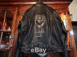 Harley Davidson Vintage Road King Brown Leather Jacket Men's Size Large