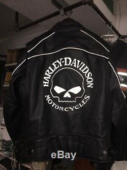 Harley Davidson Willie G Reflective Skull Leather Jacket 98099-07VM Mens 2XL