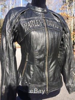 Harley Davidson Willie G Reflective Skull Women's Leather Jacket Small ...