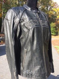 Harley Davidson Willie G Reflective Skull Women's Leather Jacket XL
