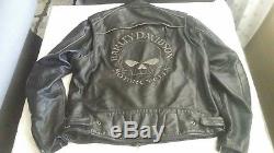 Harley Davidson Willie G Skull Mens Leather Riding Jacket Reflective XL Authenti