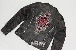 Harley Davidson Women BARCHETTA Leather Jacket Reflective Tribal 2XL 97169-10VW