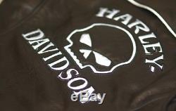 Harley Davidson Women Reflective Willie G Skull Leather Jacket 3in1 98152-09VW L