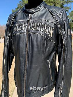 Harley Davidson Women Reflective Willie G Skull Leather Jacket 98152-09VW Large