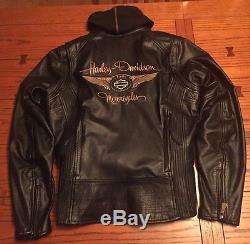 Harley Davidson Women's 110th Anniversary Black Leather Jacket XL 97148-13VW