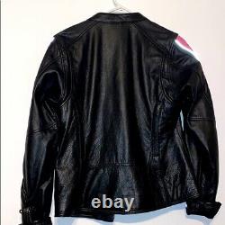 Harley Davidson Women's Black Pink Leather Riding Jacket Size Small