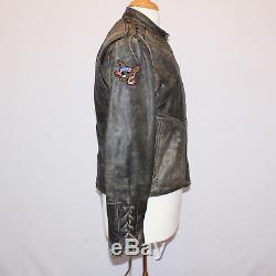 Harley Davidson Women's Corral Distressed Leather Studded Eagle Jacket Laces L