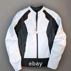 Harley-Davidson Women's FXRG Perforated Leather Jacket, White 98070-19VW size M