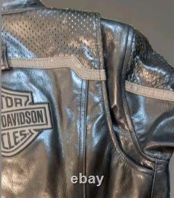 Harley-Davidson Women's Hairpin Reflective Leather Jacket NWOT Size S 98029-18VW