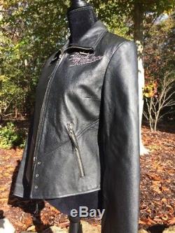 Harley Davidson Women's ISIS Eagle Black Leather Jacket Medium Tribal