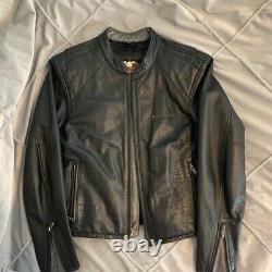 Harley Davidson Women's Leather Riding Biker Jacket Size Medium