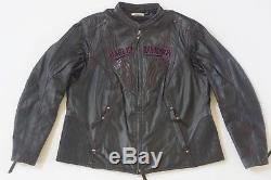 Harley Davidson Women's MISTY WILLOW Winged Black Leather Jacket 97099-12VW 1W