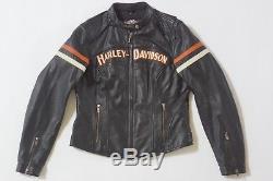 Harley Davidson Women's Miss Enthusiast B&S Black Leather Jacket 98142-09VW M