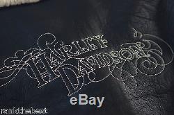 Harley Davidson Women's Shearling Collar Bomber A2 Leather Jacket 97025-VW M
