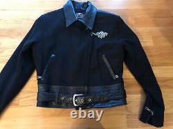 Harley Davidson Women's wool and leather motorcycle jacket size xs