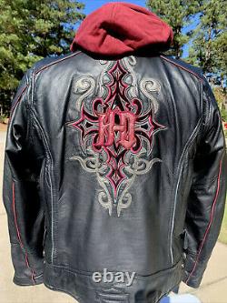 Harley Davidson Womens BARCHETTA 3N1 Leather Jacket 1W Tribal 97169-10VW Hoodie