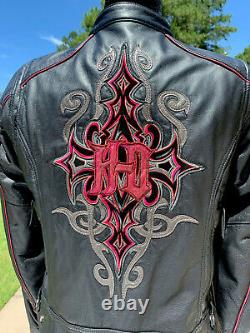 Harley Davidson Womens BARCHETTA 3N1 Leather Jacket 1W Tribal 97169-10VW Hoodie