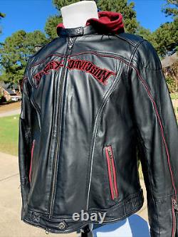 Harley Davidson Womens BARCHETTA 3N1 Leather Jacket 1W Tribal 97169-10VW Hoodie