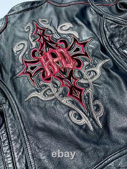 Harley Davidson Womens BARCHETTA 3N1 Leather Jacket 1W Tribal 97169-10VW Hoodie