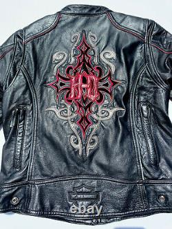 Harley Davidson Womens BARCHETTA 3N1 Leather Jacket 1W Tribal 97169-10VW Hoodie