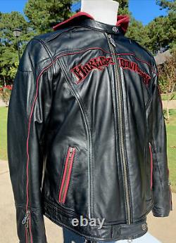Harley Davidson Womens BARCHETTA 3N1 Leather Jacket 1W Tribal 97169-10VW Hoodie