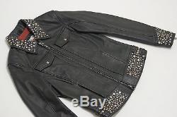 Harley Davidson Womens BLING Silver Metal Studs Leather Jacket 97036-05VW 1W XL