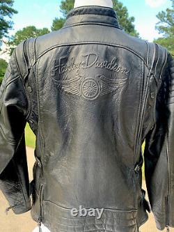 Harley Davidson Womens BRAVA Convertible Distressed Leather Jacket Vest 2W