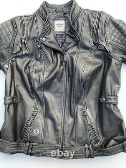 Harley Davidson Womens BRAVA Convertible Distressed Leather Jacket Vest 2W