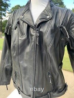 Harley Davidson Womens BRAVA Convertible Distressed Leather Jacket Vest 2W