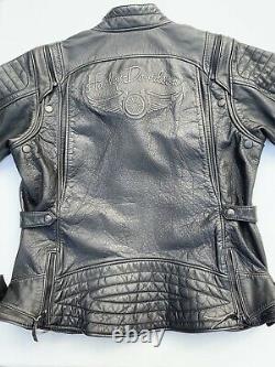 Harley Davidson Womens BRAVA Convertible Distressed Leather Jacket Vest 2W